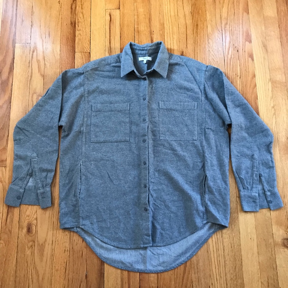 Madewell Woman’s Gray Flannel Shacket Large